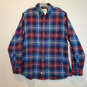 Lands End Blake Shelton Men's LG Shirt Oeko-Tex Cotton Plaid Flannel Ranch Chore